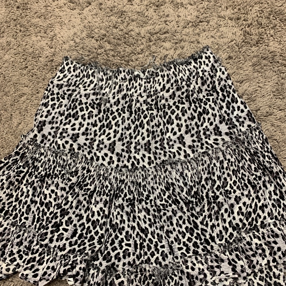 cheetah print ruffle mini skirt